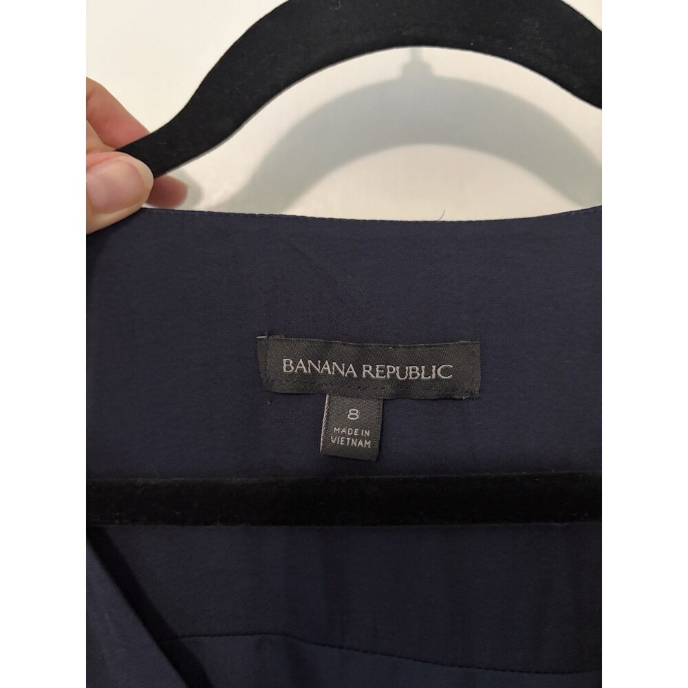 Banana Republic Goddess Dress Size 8 Navy Blue Fit & Flare Sleeveless V Neck - Picture 2 of 12